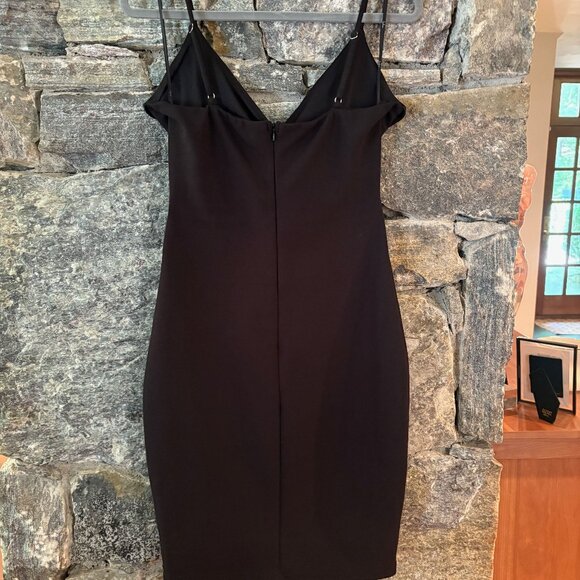 LULUS LITTLE BLACK DRESS- SPAGHETTI STRAP SURPLICE SHEATH DRESS SIZE MED - - Picture 3 of 5